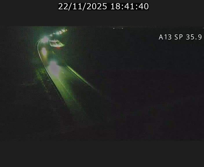 Webcam trafic sur A13 à l'entrée ouest du tunnel Markusbierg à Remerschen. Vue orientée vers Mondorf-les-Bains.