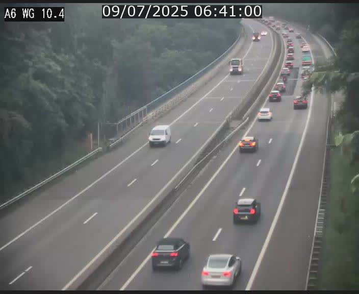 Traffic live webcam Luxembourg Mamer - A6 - BK 10.4 - direction Luxembourg/France/Allemagne