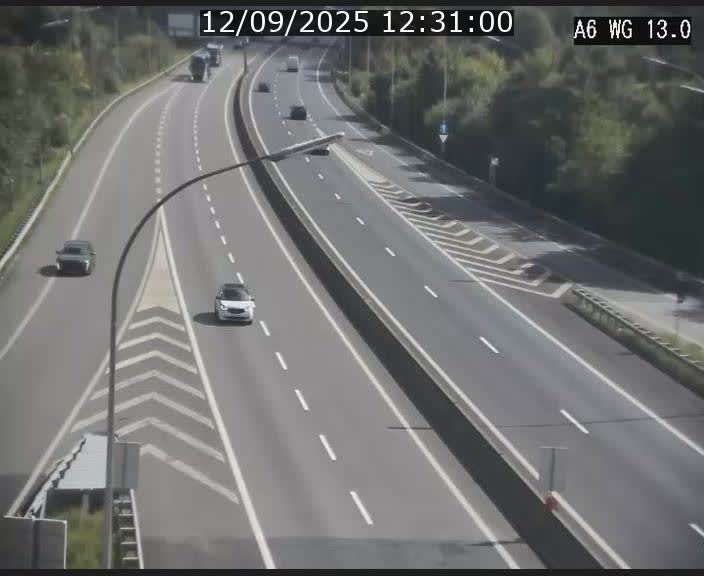 Traffic live webcam Luxembourg Mamer - A6 - BK 13 - direction Luxembourg/France/Allemagne