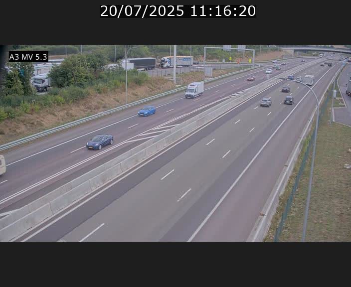 Webcam à l'Aire de Berchem au Luxembourg sur l'A3. Vue orientée vers la France