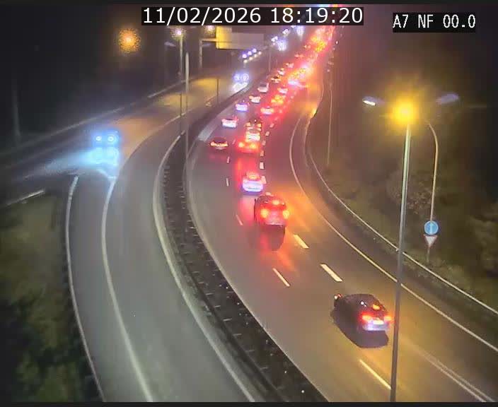 Caméra autoroute Luxembourg A7 - Echangeur A1/A7 Grünewald direction Tunnel Stafelter