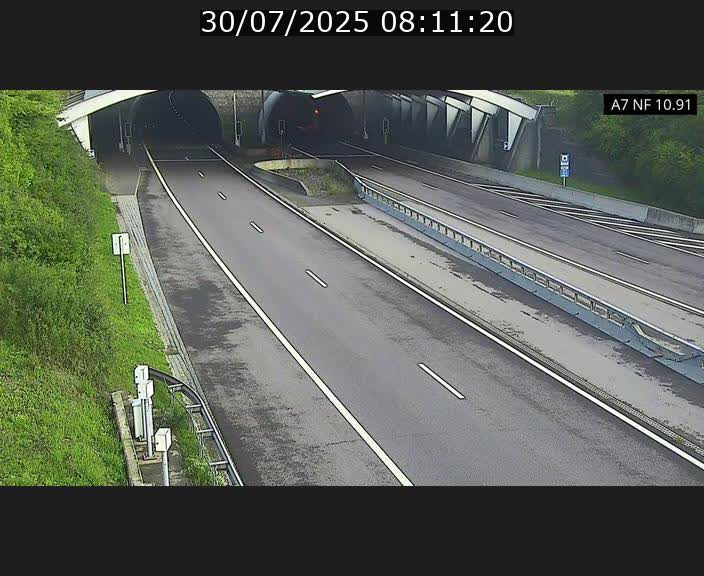 Caméra trafic Luxembourg - A7, Tunnel Gousselerbierg, entrée sud, direction Mersch