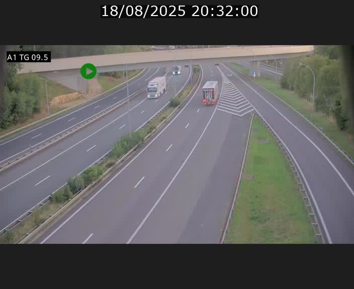 Traffic live webcam Luxembourg Jonction Grünewald - A1 direction Luxembourg-ville - BK 9.5