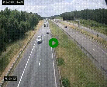 Webcam autoroute A63 en périphérie de Bordeaux au sud-est de la ville, en provenance du bassin d'Arcachon. Vue orientée vers Bordeaux
