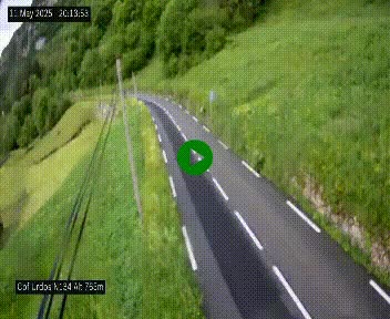 Webcam dans les Pyrénées Atlantique au niveau du col d'Urdos et du fort du Pourtalet sur la N134, en direction du Col et du tunnel du Somport, à 765 mètres d'altitude