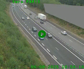 Caméra routière sur l'autoroute A20 à Saint-Pardoux-l'Ortigier, à la jonction avec l'A89. Vue orientée vers Paris