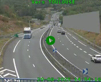 Caméra routière sur l'autoroute A20 à Noailles, en périphérie de Brive-la-Gaillarde. Vue orientée vers Toulouse