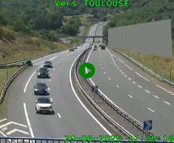 Caméra routière sur l'autoroute A20 à Noailles, en périphérie de Brive-la-Gaillarde. Vue orientée vers Toulouse