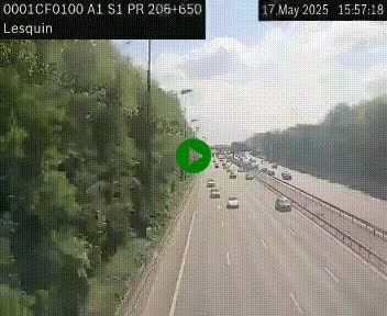 Webcam autoroute A1 à hauteur de Lesquin. Vue orientée vers Lille