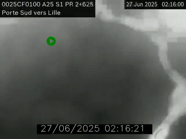 Webcam autoroute A25 sur le périphérique de Lille à hauteur de Lille-Sud et la sortie 3 Faches-Thumesnil. Vue orientée vers Lille-Centre.