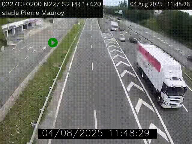 Webcam à hauteur du Stade Pierre Mauroy à Villeneuve d'Ascq sur la N227. Vue orientée vers Mons-en-Baroeul