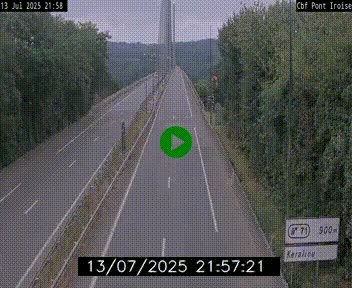 Webcam sur la N165 après le Pont de l'Iroise, à l'entrée de Brest