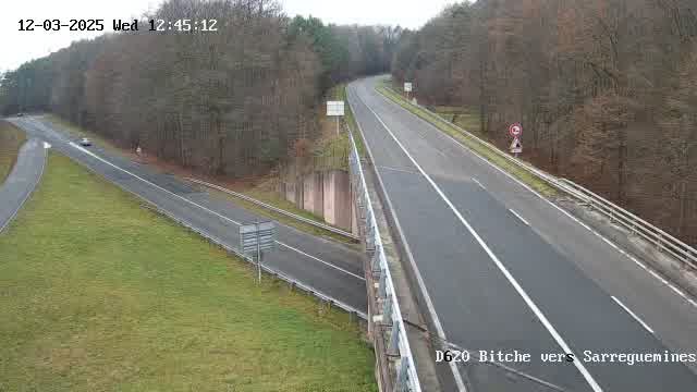 Webcam sur la D620, sur le contournement de Bitche. Vue orientée vers Sarreguemines