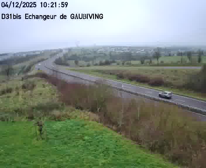 Dispositif d’observation sur D31bis (France) à Gaubiving, en direction de Sarreguemines, offrant une visualisation fiable des conditions de circulation.