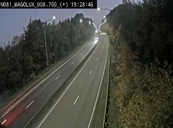 Webcam sur la N81 (E411) à hauteur de la jonction avec la N883. Vue orientée vers Longwy
