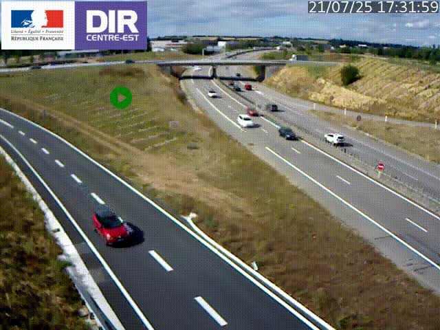 Webcam sur le contournement de Valence, sur la Nationale 7, caméra orientée vers Lyon