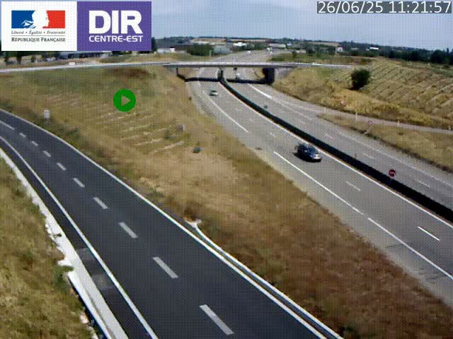 Webcam sur le contournement de Valence, sur la Nationale 7, caméra orientée vers Lyon