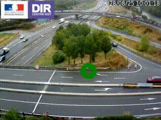 Webcam traffic à Grenoble-sud sur l'autoroute A480. Vue orientée vers l'entrée et la sortie de Grenoble