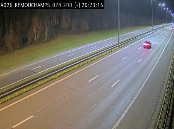 Webcam à hauteur de Spa entre la sortie Remouchamps et la sortie Stavelot. Vue orientée vers les Ardennes