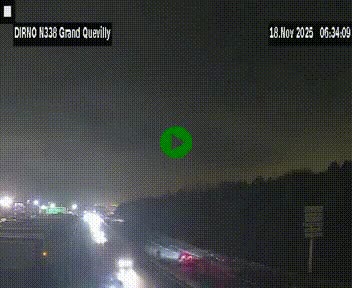 Webcam routière sur N338 à hauteur de Grand-Quevilly en périphérie de Rouen. Vue orientée vers Rouen