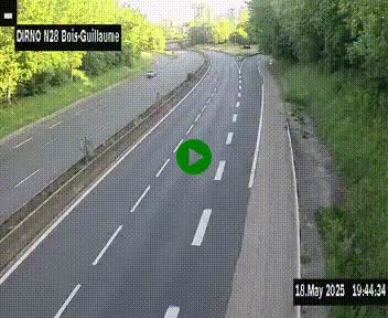 Webcam routière à hauteur de Bois-Guillaume en périphérie de Rouen. Vue orientée vers Rouen