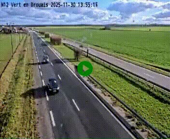 Webcam à hauteur de Vert-en-Drouais sur la N12, en périphérie de Dreux. Vue orientée vers Alençon