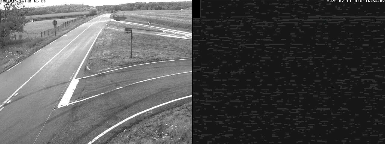 Webcam à Bellefontaine dans les Vosges à 552 mètres d'altitude sur la D63, à la jonction avec la D20A