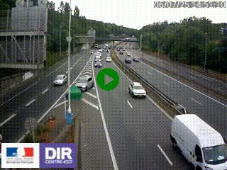 Caméra autoroute sur A6 - Valvert, près de Lyon, en direction de Paris, à hauteur de la sortie 36 Porte du Valvert