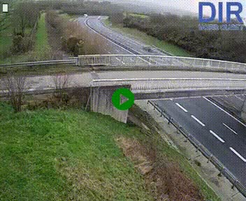 Webcam sur A84 à hauteur de Pont-Farcy, au niveau du pont autoroutier sur la Vire, au sud de Saint-Lô