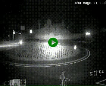 Webcam au nord d'Ax-les-Thermes au niveau de l'aire de chaînage de la N20. Vue orientée vers les Pyrénées, en direction de Pas de la Case