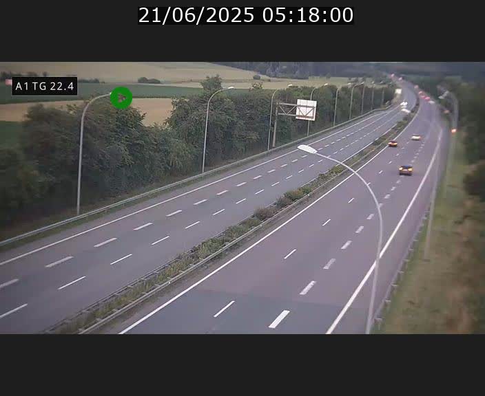 Traffic live webcam Luxembourg Flaxweiler - A1 direction Luxembourg - BK 22.4