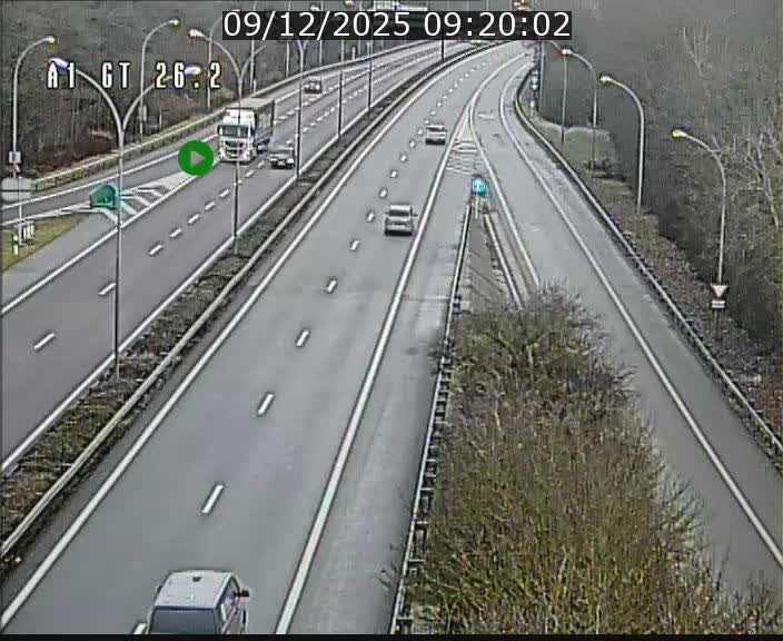 Traffic live webcam Luxembourg Grevenmacher - A1 direction Allemagne - BK 26.2