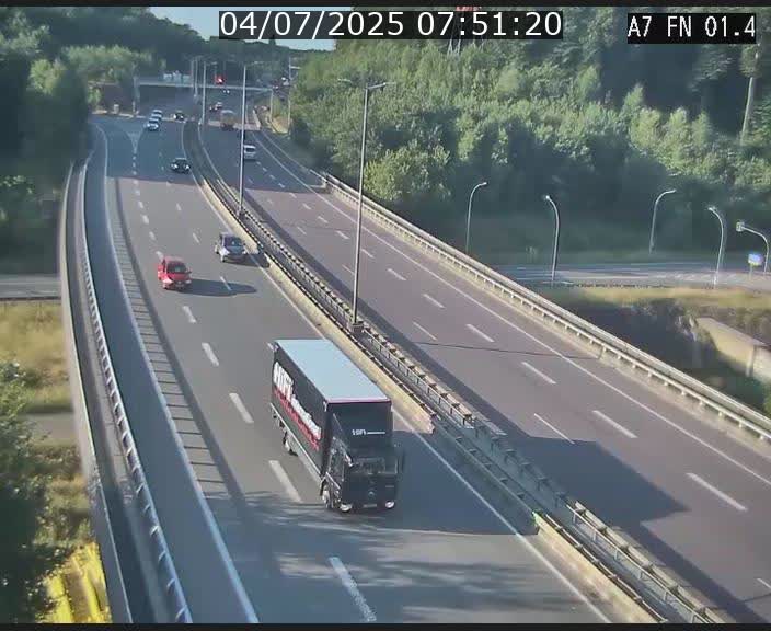 Caméra autoroute Luxembourg A7 - Tunnel Stafelter - direction Echangeur Grünewald