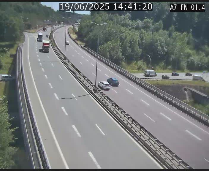 Caméra autoroute Luxembourg A7 - Tunnel Stafelter - direction Echangeur Grünewald