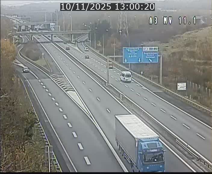 Traffic live webcam Luxembourg Croix de Bettembourg A3 - BK 11.1 - direction Luxembourg-ville