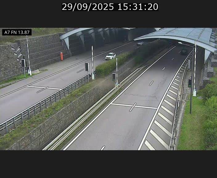 Caméra trafic Luxembourg - A7, Tunnel Gousselerbierg, entrée nord, direction Lorentzweiler