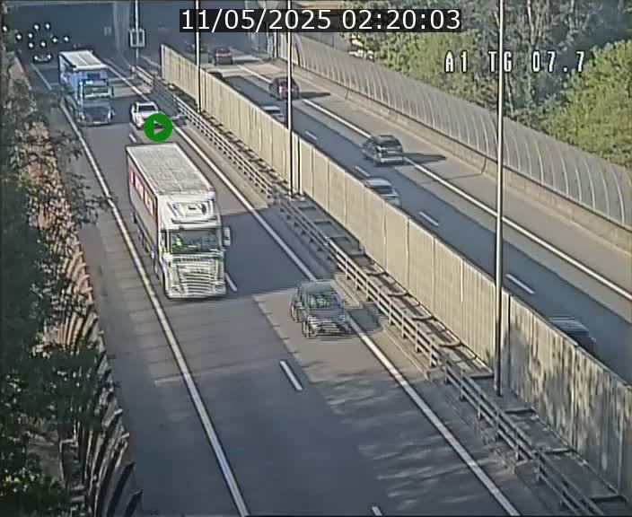 Traffic live webcam Luxembourg Kirchberg - A1 direction Luxembourg-ville - BK 7.7