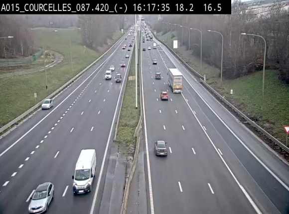 Webcam autoroute Belgique - Viesville - E42 direction Mons - BK 84.35