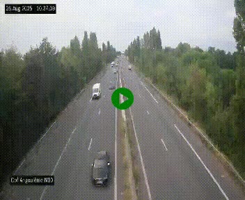 Webcam routière à la fin de la N10, en périphérique ouest d'Angouleme, proche de la jonction avec l'A10