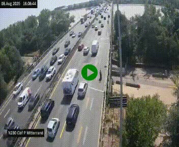 Webcam sur le périphérique de Bordeaux à l'est de la ville. Caméra située sur le Pont Mitterand sur la N230