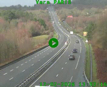Caméra routière sur l'autoroute A20 à Bessines-sur-Gartempe. Vue orientée vers Paris