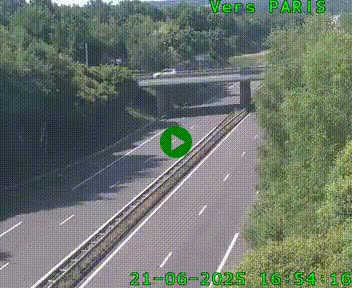 Caméra routière sur l'autoroute A20 au nord de Limoges, à la jonction avec la N520. Vue orientée vers Paris
