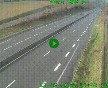 Caméra routière sur l'autoroute A20 à Saint-Hilaire-Bonneval, au sud de Limoges. Vue orientée vers Paris