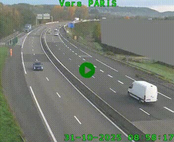 Caméra routière sur l'autoroute A20 à Brive-la-Gaillarde, à la jonction avec l'A89. Vue orientée vers Paris