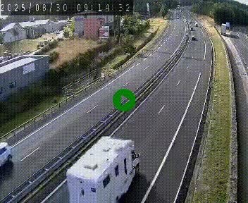 Caméra autoroute A75 à hauteur du col du rocher blanc en direction de Montpellier