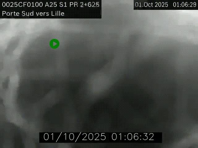 Webcam autoroute A25 sur le périphérique de Lille à hauteur de Lille-Sud et la sortie 3 Faches-Thumesnil. Vue orientée vers Lille-Centre.