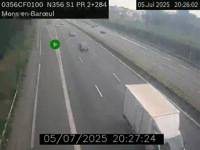 Webcam à l'entrée de Lille en direction du périphérique, à proximité de Mons-en-Baroeul sur la N356