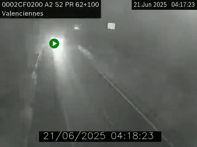 Webcam autoroute A2 à Valenciennes. Vue orientée vers Maubeuge et Mons (Belgique)