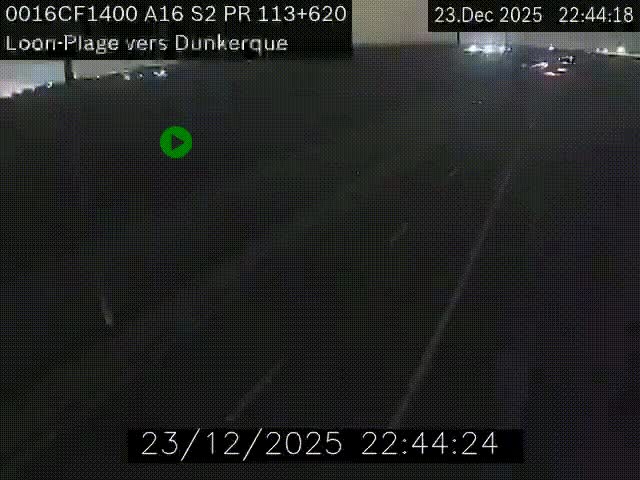 Webcam autoroute A16 à hauteur de Loon-Plage. Vue orientée vers Dunkerque et la Belgique.