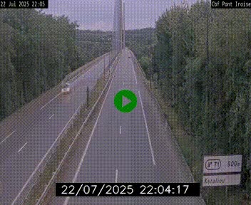 Webcam sur la N165 après le Pont de l'Iroise, à l'entrée de Brest